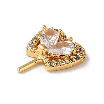 Rack Plating Brass Cubic Zirconia Cabochons KK-M264-05G-1