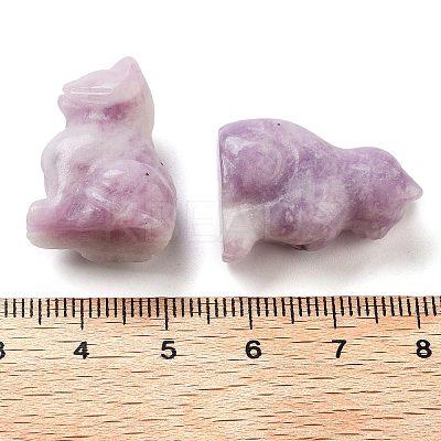 Natural Lepidolite/Purple Mica Stone Carved Figurines DJEW-L023-B04-1
