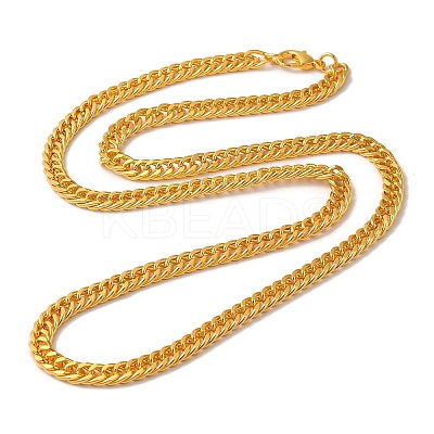 Iron Cuban Link Chain Necklaces for Women Men NJEW-A028-01F-G-1