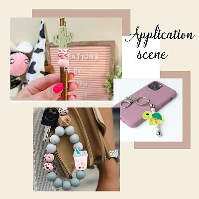 12Pcs 12 Style Food Grade Eco-Friendly Silicone Focal Beads SIL-SC0001-17-1