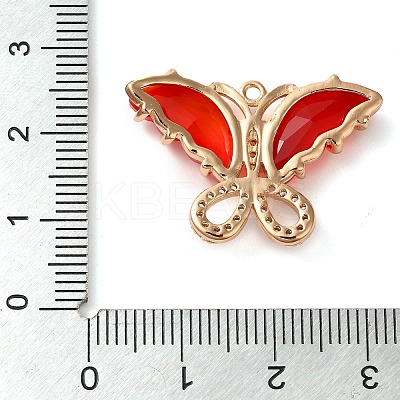 Rack Plating Brass Clear Cubic Zirconia Pendants KK-N255-10G-03-RS-1