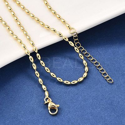 2.5MM Brass Oval Link Chain Necklaces X-NJEW-M108-20G-1