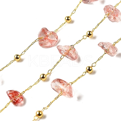 Handmade Nuggets Glass Beaded Chains CHC-F020-07G-02-1