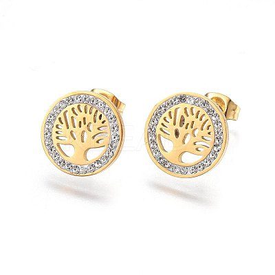 304 Stainless Steel Stud Earrings EJEW-H367-11-1