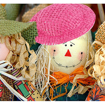24Pcs 8 Colors Mini Handmade Cloth Doll Hat DIY-DR0001-63-1