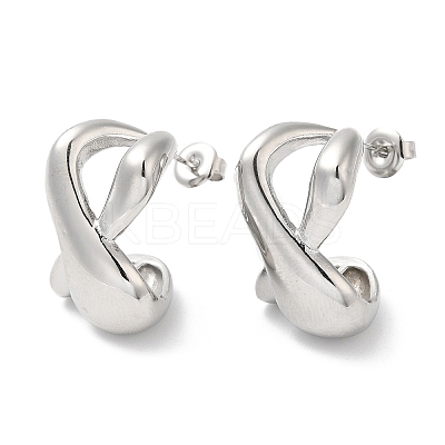Non-Tarnish 304 Stainless Steel Twist Infinity Stud Earrings EJEW-I286-03P-1