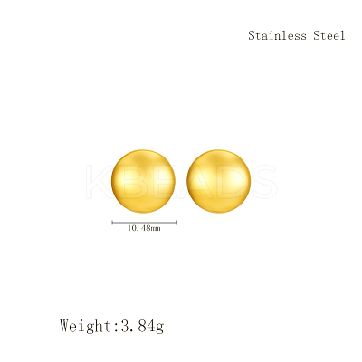 Simple 304 Stainless Steel Geometric Flat Round Stud Earrings MY6904-1
