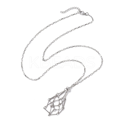 Non-Tarnish Stainless Steel Macrame Pouch Empty Stone Holder for Necklace Makings NJEW-JN04826-02-1