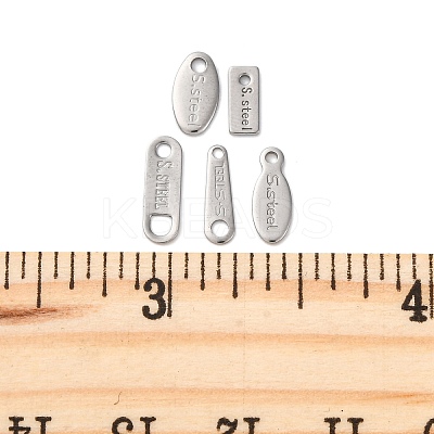 100Pcs 5 Styles 304 Stainless Steel Charms STAS-FP0001-04-1