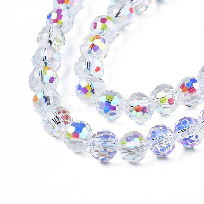 Electroplate Transparent Glass Beads Strands EGLA-N002-15-B03-1