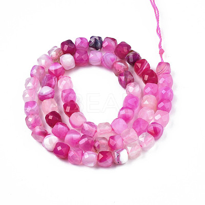 Natural Banded Agate/Striped Agate Beads Strands G-S359-374B-1