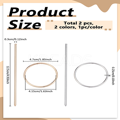 2Pcs 2 Colors Alloy Half-coiled Hairpin PHAR-LP0002-33-1