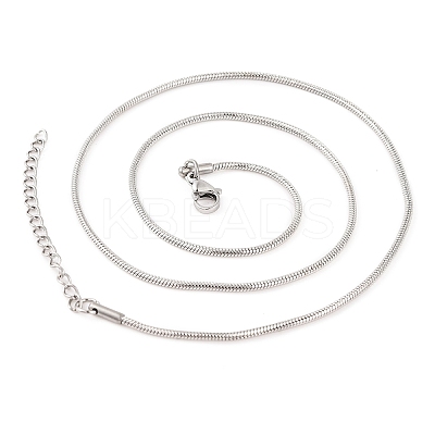 201 Stainless Steel Round Snake Chain Necklaces for Women NJEW-G140-06C-P-1-1