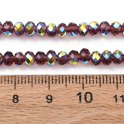 Electroplate Transparent Glass Beads Strands EGLA-A046-01A-14-1