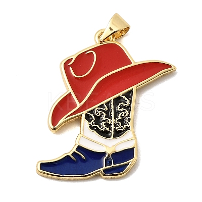 Brass Enamel Pendants KK-A296-48A-G-1