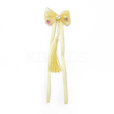 Bowknot Long Ribbon Alligator Hair Clip PHAR-D013-03B-1