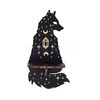 Black Hanging Wooden Crystal Display Shelf ODIS-G015-01E-1
