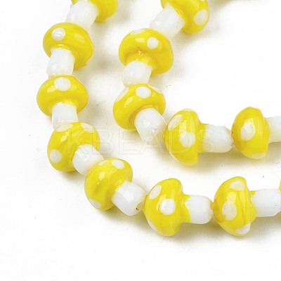 Mushroom Handmade Lampwork Beads Strands LAMP-R116-27-1