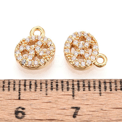 Brass Micro Pave Cubic Zirconia Charms KK-N263-148F-G-1