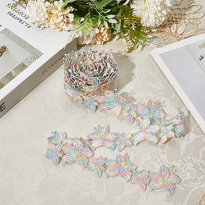 5 Yards Flower Polyester Lace Ribbon OCOR-GF0004-95E-1