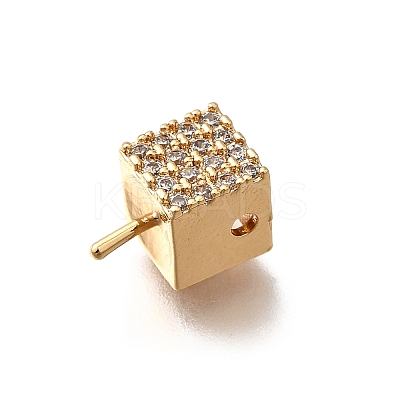 Brass Micro Pave Cubic Zirconia Peg Bails KK-K378-70G-1