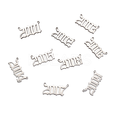 Stainless Steel Birth Year Charms STAS-CJ0001-106-1