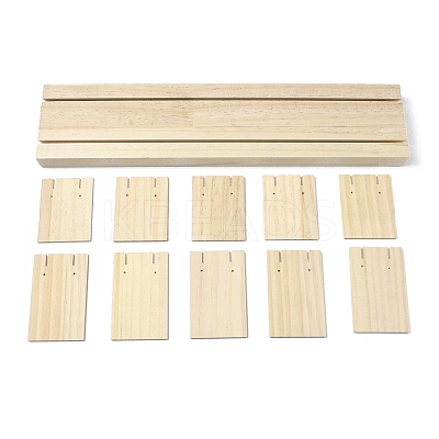 2-Slot Wooden Earring Display Card Stands EDIS-R027-01B-02-1