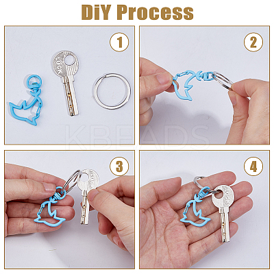 32Pcs 4 Styles Zinc Alloy Enamel Swivel Clasps FIND-HS0002-01-1