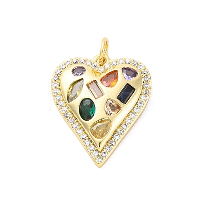 Brass Micro Pave Cubic Zirconia Pendants KK-D325-58G-02-1