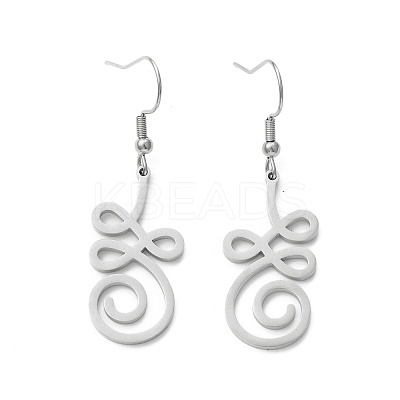 Non-Tarnish 304 Stainless Steel Knot Dangle Earrings for Women EJEW-P222-05P-1