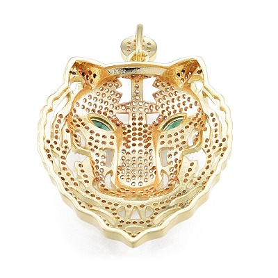 Brass Micro Pave Clear Cubic Zirconia Pendants KK-G431-27G-1