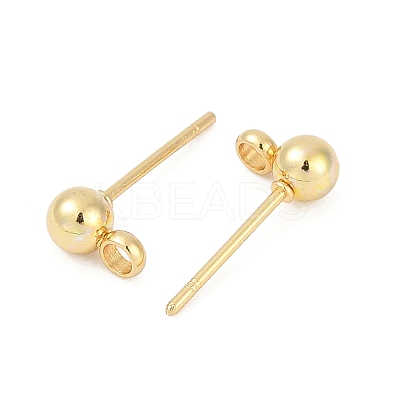 304 Stainless Steel Ball Post Stud Earring Findings STAS-Z035-01G-H-1