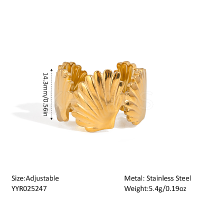 Ocean Themes Stainless Steel Cuff Rings LS-CD7361-4-1