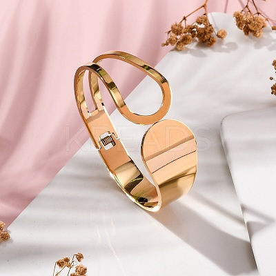 Ion Plating(IP) 304 Stainless Steel Hinged Bangles for Women STAS-Z114-09G-1