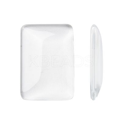 Transparent Rectangle Glass Cabochons X-GGLA-R025-33x23-1