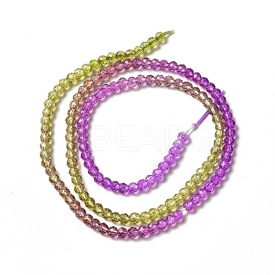 Transparent Gradient Color Glass Beads Strands LS-GLAA-H021-01B-03-1