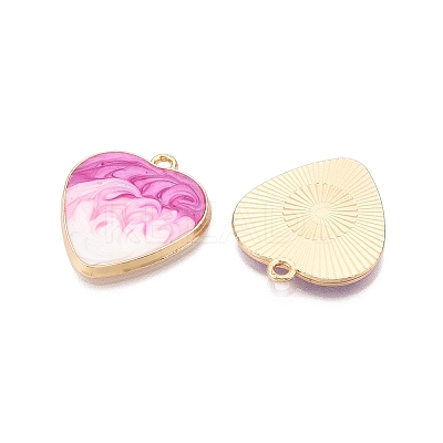 Rack Plating Alloy Enamel Pendants ENAM-N056-366KCG-1