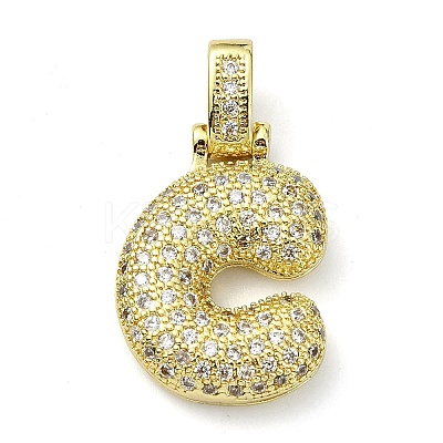 Brass Micro Pave Clear Cubic Zirconia Pendants KK-M279-01G-C-1