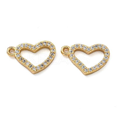 Rack Plating Brass Micro Pave Clear Cubic Zirconia Charms KK-Z045-14G-1