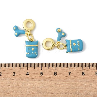 Brass Enamel European Dangle Charms KK-FZC0001-02A-G-1