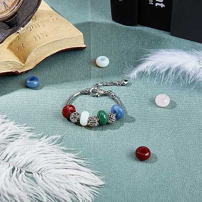 Opalite & Natural Carnelian & Natural Amethyst & Natural Aventurine European Beads G-NB0001-41-1