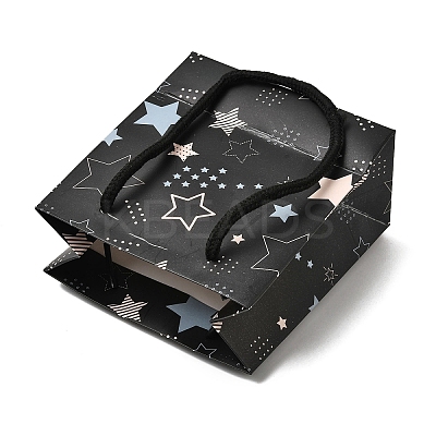 Star Print Paper Gift Tote Bags with Cotton Handles LS-CON-K016-02-1