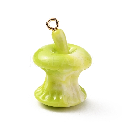 Opaque Resin Pendants LS-RESI-WH0026-35B-1