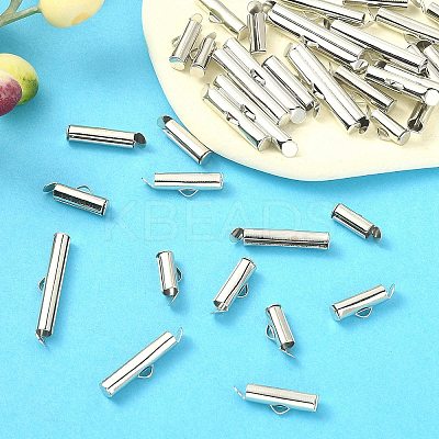 100Pcs 5 Styles Iron Slide On End Clasp Tubes IFIN-YW0003-11-1