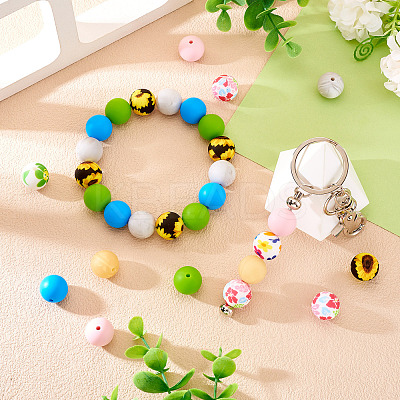54Pcs 9 Styles Round Food Grade Eco-Friendly Silicone Beads SIL-TA0002-63-1