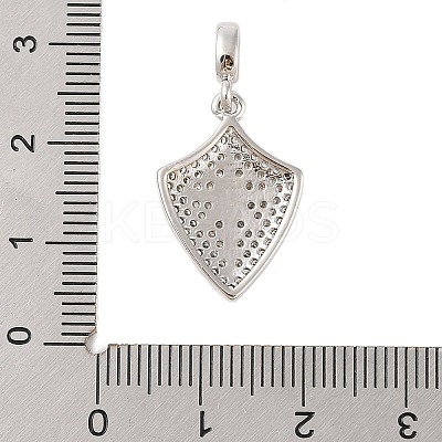 Rack Plating Brass Micro Pave Clear Cubic Zirconia Pendants X-KK-S380-37D-P-1