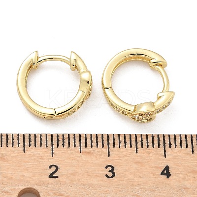 Heart Brass Micro Pave Clear Cubic Zirconia Hoop Earrings LS-EJEW-Z102-31G-1