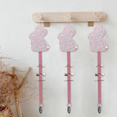 Rabbit Non-woven Fabrics Hairpin Hair Clip Hanging Holder Storage Organizer ODIS-WH0025-129A-1