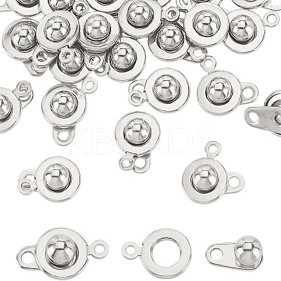 24Pcs 201 Stainless Steel Snap Clasps FIND-FG0003-67-1