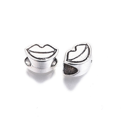 Tibetan Style Alloy European Beads TIBE-S314-97AS-RS-1